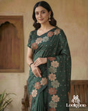 LOOKMOR Banarasi Soft Silk Zari Work Saree with Jacquard Weave | 158