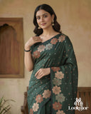 LOOKMOR Banarasi Soft Silk Zari Work Saree with Jacquard Weave | 158