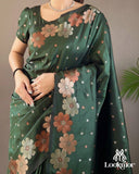 LOOKMOR Banarasi Soft Silk Zari Work Saree with Jacquard Weave | 158