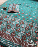 Deep Blue-Green Premium Mix Paat Mekhela Sador – Assamese Set