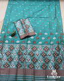 Deep Blue-Green Premium Mix Paat Mekhela Sador – Assamese Set