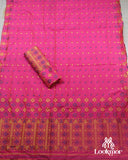 Pink Copper Jari Super Semi Paat Set Mekhela Sador