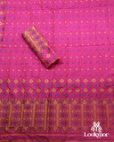 Pink Copper Jari Super Semi Paat Set Mekhela Sador