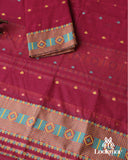Premium Brown Cotton Set Mekhela Sador with Jura