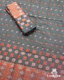 Green Copper Jari Super Semi Paat Set Mekhela Sador