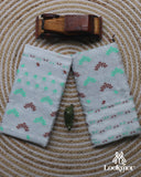 White + Light green Kesapaat Paat Set Mekhela Sador