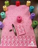 Premium Pink Cotton Kesapaat Set Mekhela Sador with Jura