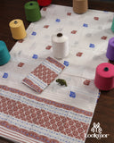 Premium White Cotton Kesapaat Set Mekhela Sador with Jura