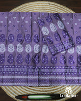 Graceful Purple Semi Pat Mekhela Sador with Traditional Grandeur