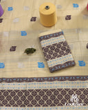 Premium Yellow Cotton Kesapaat Set Mekhela Sador with Jura