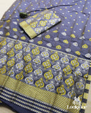 Dark Blue Royal Charm – Premium Mix Paat Mekhela Sador Set