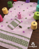 Premium Baby Pink Cotton Kesapaat Set Mekhela Sador with Jura