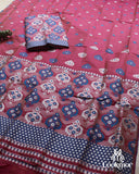 Reddish-Purple Royal Charm – Premium Mix Paat Mekhela Sador Set