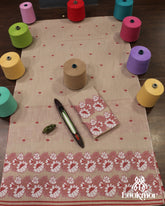 Premium Pinkish-Brown Cotton Kesapaat Set Mekhela Sador with Jura