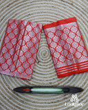 Red Semi Paat Mekhla Chador with Silver Jari – Elegant Assamese Traditional