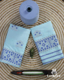 Soothing Light Blue Cotton Kesapaat Woven Mekhela Sador Ensemble with Classic Jura Finish