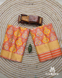 Orange Royal Charm – Premium Mix Paat Mekhela Sador Set