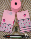 Blush Pink Cotton Kesapaat Mekhela Sador Set with Complementary Jura