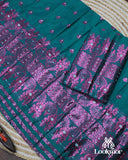 Dark Blue – Regal Dark Blue Semi Pat Mekhela Sador with Graceful Charm