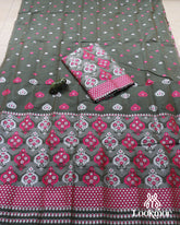 Green-Cyan Royal Charm – Premium Mix Paat Mekhela Sador Set