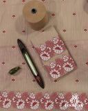 Premium Pinkish-Brown Cotton Kesapaat Set Mekhela Sador with Jura