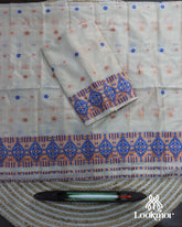 White Soft Charm Toss Paat Set Mekhela Sador