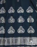 Royal Dark Blue Super Semi Pat Mekhela Sador Set with Traditional Appeal