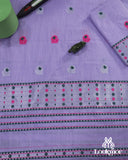 Royal Purple Cotton Kesapaat Traditional Mekhela Sador Set with Designer Jura