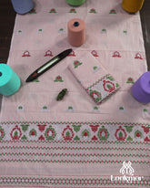 Earthy Light Brown Cotton Kesapaat Mekhela Sador in Vintage Stripe Design with Jura