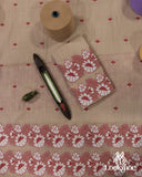 Premium Pinkish-Brown Cotton Kesapaat Set Mekhela Sador with Jura