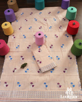 Premium Light-Pista Cotton Kesapaat Set Mekhela Sador with Jura