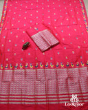 Red Premium Semi paat Set Mekhela Sador