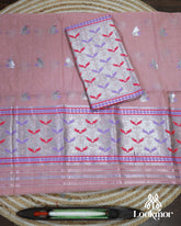 Light Pink Toss Paat Set Mekhela Sador