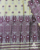 Radiant Yellow Semi Pat Mekhela Sador with Traditional Glow