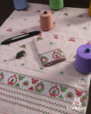 Earthy Light Brown Cotton Kesapaat Mekhela Sador in Vintage Stripe Design with Jura