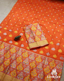 Orange Royal Charm – Premium Mix Paat Mekhela Sador Set
