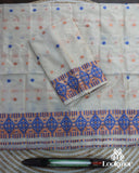 White Soft Charm Toss Paat Set Mekhela Sador