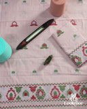 Earthy Light Brown Cotton Kesapaat Mekhela Sador in Vintage Stripe Design with Jura