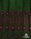 Majestic Dark Green Semi Pat Mekhela Sador with Heritage Vibes