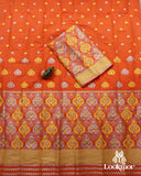 Orange Royal Charm – Premium Mix Paat Mekhela Sador Set