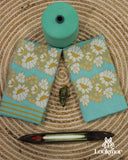 Premium Cyan Cotton Kesapaat Set Mekhela Sador with Jura