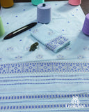 Soothing Light Blue Cotton Kesapaat Woven Mekhela Sador Ensemble with Classic Jura Finish