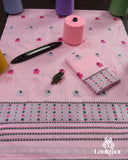 Blush Pink Cotton Kesapaat Mekhela Sador Set with Complementary Jura