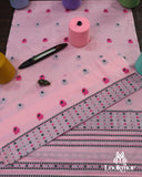 Blush Pink Cotton Kesapaat Mekhela Sador Set with Complementary Jura