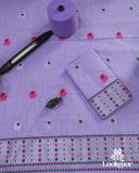 Royal Purple Cotton Kesapaat Traditional Mekhela Sador Set with Designer Jura