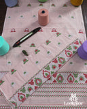 Earthy Light Brown Cotton Kesapaat Mekhela Sador in Vintage Stripe Design with Jura