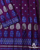 Opulent Dark Purple Semi Pat Mekhela Sador with Regal Elegance