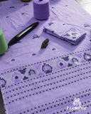 Majestic Purple Cotton Kesapaat Mekhela Sador Set in Royal Paisley Design with Traditional Jura
