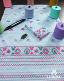 Soft Light Blue Cotton Kesapaat Mekhela Sador Set and Classic Jura