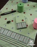 Graceful Green Cotton Kesapaat Set Mekhela Sador Paired with Stylish Jura